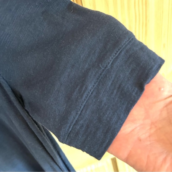 Chico’s Seamed Cotton Slub T-Shirt Dress Navy Blue. Size 4/Chicos 0. - Picture 5 of 13